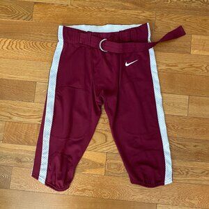 Nike Stock Team Vapor Pro Maroon and White Football Pants Medium NWT